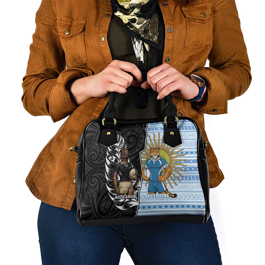 New Zealand Argentina Rugby Shoulder Handbag 2025 Los Pumas All Black Together LT14 - Polynesian Pride