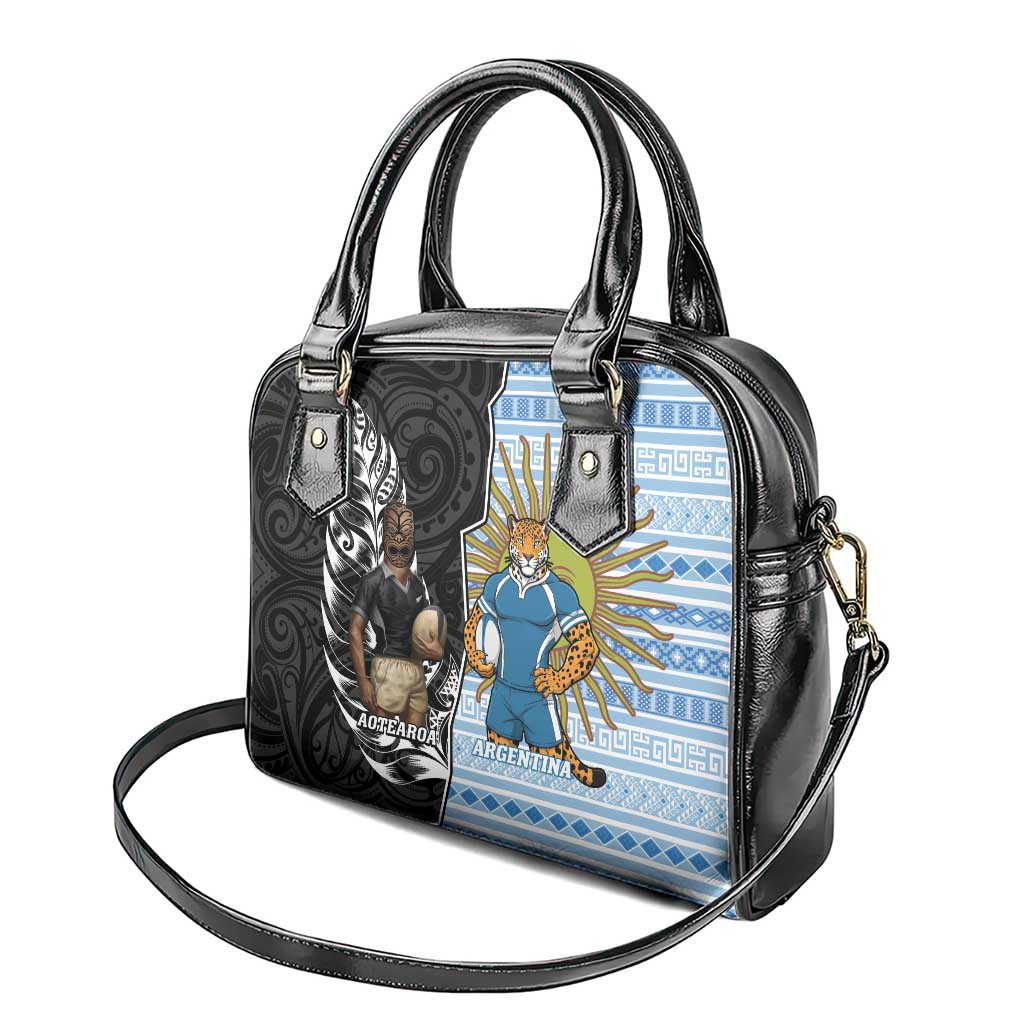 New Zealand Argentina Rugby Shoulder Handbag 2025 Los Pumas All Black Together LT14 - Polynesian Pride