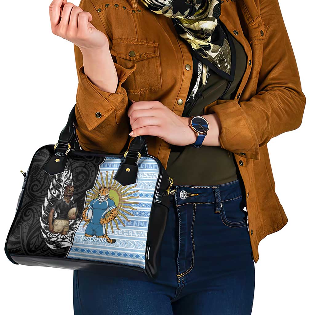 New Zealand Argentina Rugby Shoulder Handbag 2025 Los Pumas All Black Together LT14 - Polynesian Pride