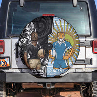 New Zealand Argentina Rugby Spare Tire Cover 2025 Los Pumas All Black Together LT14 Black - Polynesian Pride