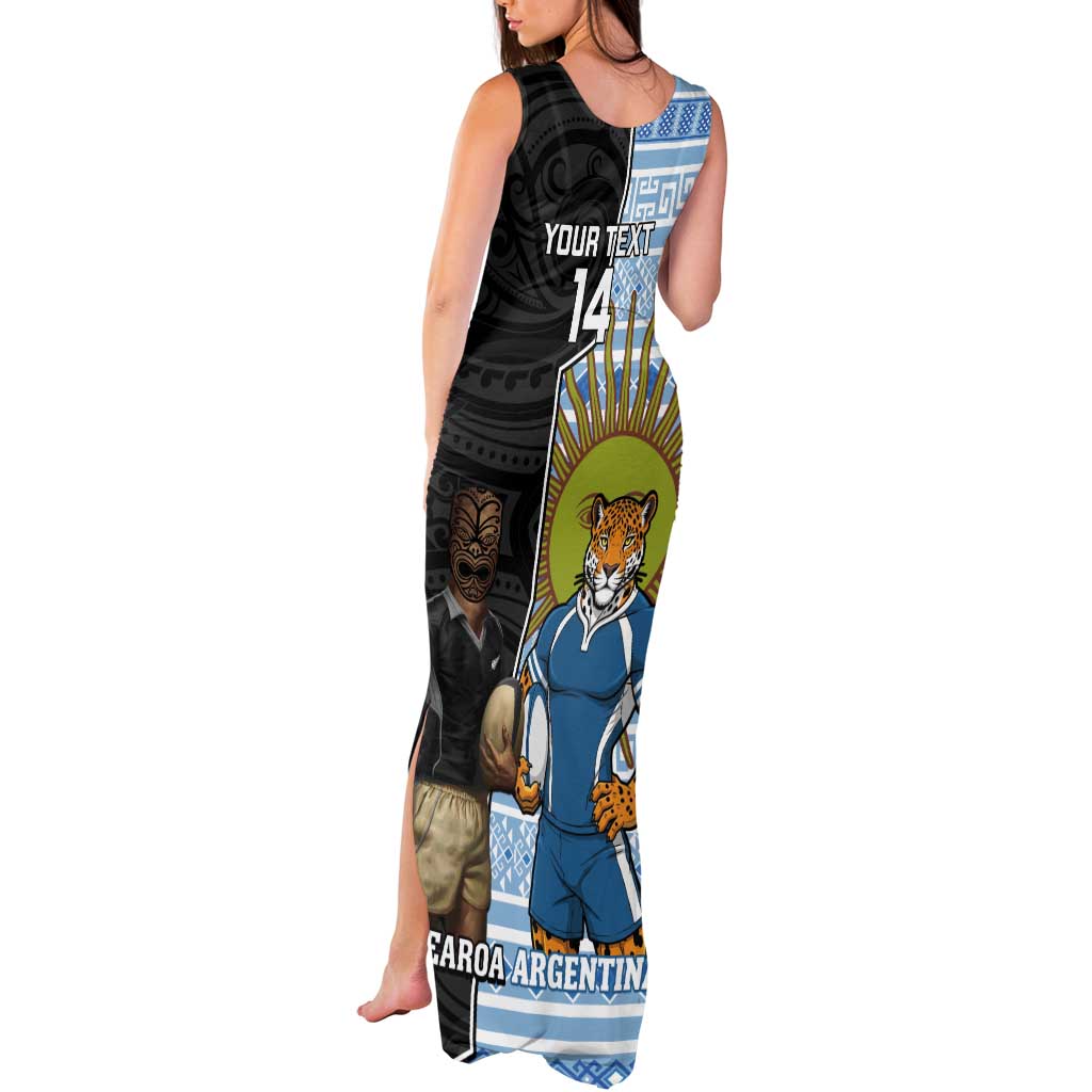 New Zealand Argentina Rugby Custom Tank Maxi Dress 2025 Los Pumas All Black Together LT14 - Polynesian Pride