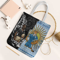 New Zealand Argentina Rugby Tote Bag 2025 Los Pumas All Black Together LT14 White Strap One Size Black - Polynesian Pride