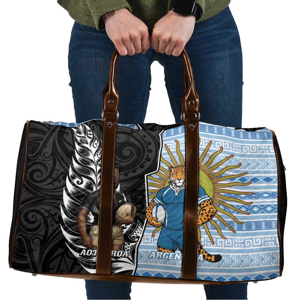 New Zealand Argentina Rugby Travel Bag 2025 Los Pumas All Black Together LT14 Black - Polynesian Pride