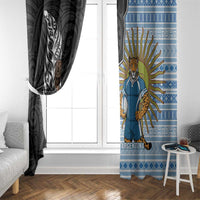 New Zealand Argentina Rugby Window Curtain 2025 Los Pumas All Black Together LT14 - Polynesian Pride