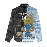 New Zealand Argentina Rugby Custom Women Casual Shirt 2025 Los Pumas All Black Together - Polynesian Pride