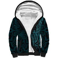 New Zealand Skull Darts Sherpa Hoodie Aotearoa Maori Chest Tattoo Stylized Teal LT14 Unisex Teal - Polynesian Pride