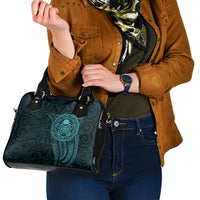 New Zealand Skull Darts Shoulder Handbag Aotearoa Maori Chest Tattoo Stylized Teal - Polynesian Pride