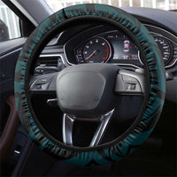 New Zealand Skull Darts Steering Wheel Cover Aotearoa Maori Chest Tattoo Stylized Teal LT14 - Polynesian Pride