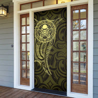 New Zealand Skull Darts Door Cover Aotearoa Maori Chest Tattoo Stylized Gold LT14 - Polynesian Pride