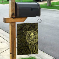 New Zealand Skull Darts Garden Flag Aotearoa Maori Chest Tattoo Stylized Gold LT14 - Polynesian Pride