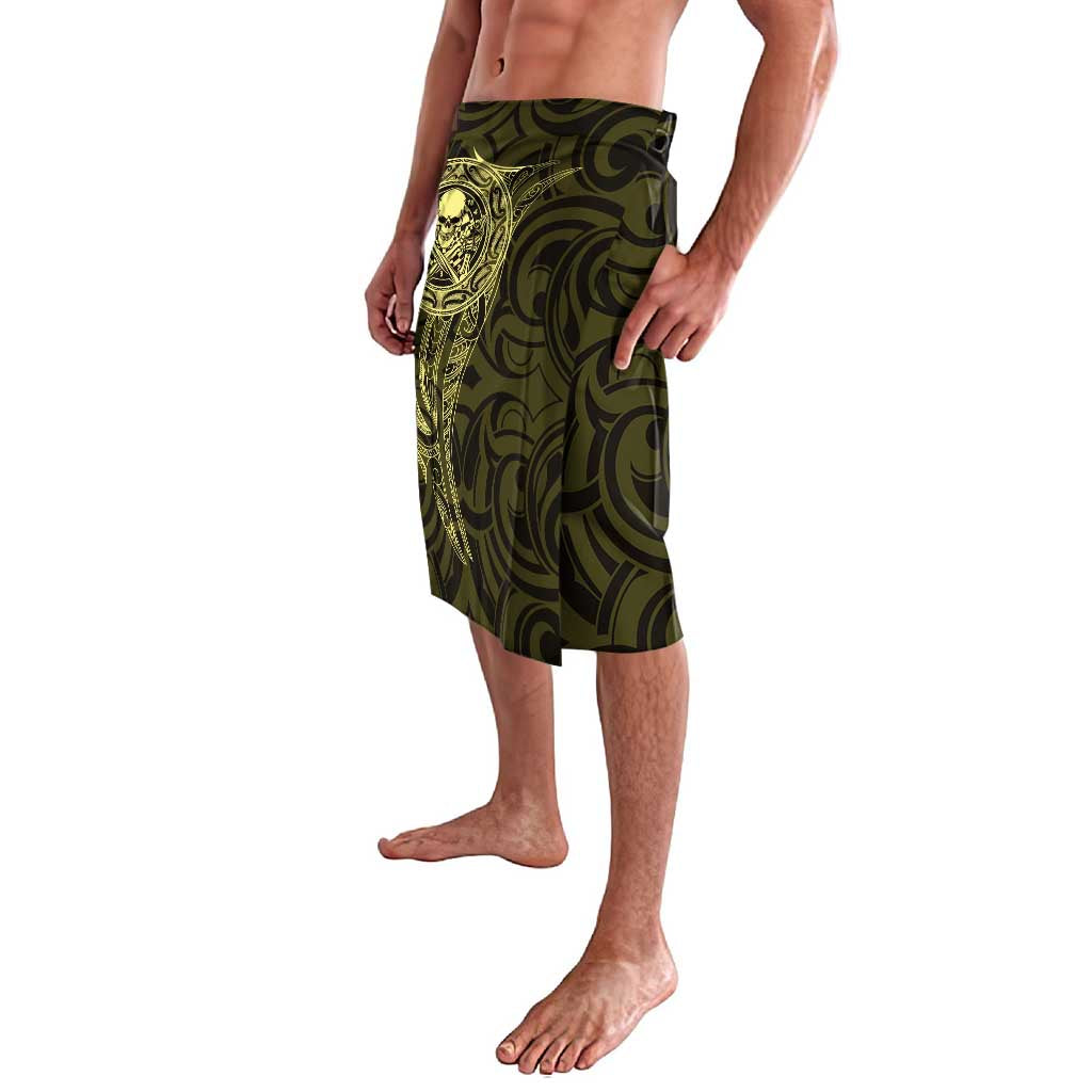 New Zealand Skull Darts Lavalava Aotearoa Maori Chest Tattoo Stylized Gold - Polynesian Pride