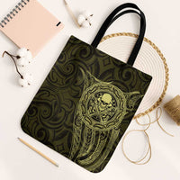 New Zealand Skull Darts Tote Bag Aotearoa Maori Chest Tattoo Stylized Gold LT14 Black Strap One Size Gold - Polynesian Pride