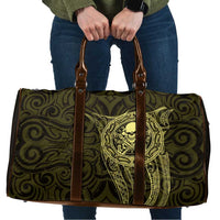 New Zealand Skull Darts Travel Bag Aotearoa Maori Chest Tattoo Stylized Gold LT14 Gold - Polynesian Pride