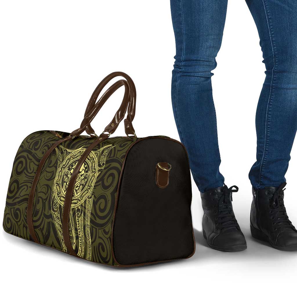 New Zealand Skull Darts Travel Bag Aotearoa Maori Chest Tattoo Stylized Gold LT14 - Polynesian Pride