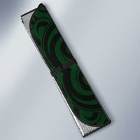 New Zealand Skull Darts Auto Sun Shade Aotearoa Maori Chest Tattoo Stylized Green - Polynesian Pride