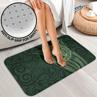 New Zealand Skull Darts Bathroom Set Aotearoa Maori Chest Tattoo Stylized Green - Polynesian Pride