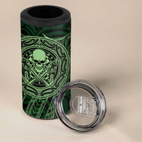 New Zealand Skull Darts 4 in 1 Can Cooler Tumbler Aotearoa Maori Chest Tattoo Stylized Green LT14 - Polynesian Pride