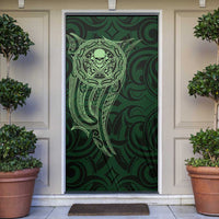 New Zealand Skull Darts Door Cover Aotearoa Maori Chest Tattoo Stylized Green LT14 Green - Polynesian Pride