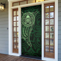 New Zealand Skull Darts Door Cover Aotearoa Maori Chest Tattoo Stylized Green LT14 - Polynesian Pride
