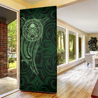 New Zealand Skull Darts Door Cover Aotearoa Maori Chest Tattoo Stylized Green LT14 - Polynesian Pride