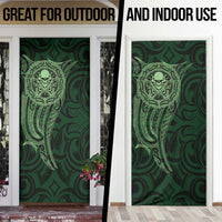 New Zealand Skull Darts Door Cover Aotearoa Maori Chest Tattoo Stylized Green LT14 - Polynesian Pride