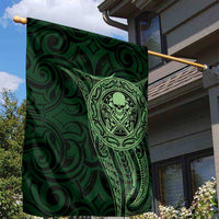 New Zealand Skull Darts Garden Flag Aotearoa Maori Chest Tattoo Stylized Green LT14 - Polynesian Pride
