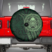 New Zealand Skull Darts Spare Tire Cover Aotearoa Maori Chest Tattoo Stylized Green LT14 - Polynesian Pride