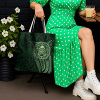 New Zealand Skull Darts Tote Bag Aotearoa Maori Chest Tattoo Stylized Green LT14 - Polynesian Pride