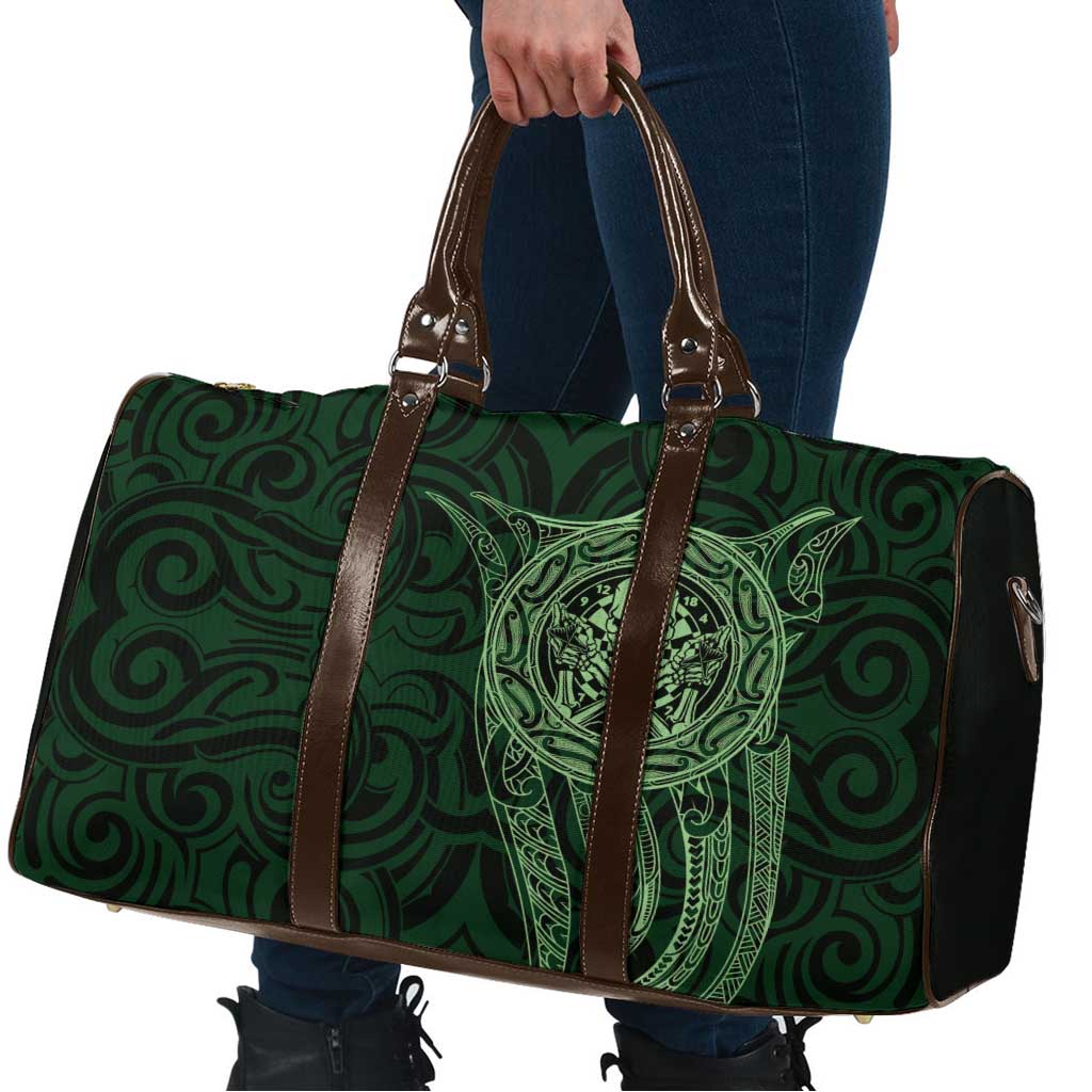 New Zealand Skull Darts Travel Bag Aotearoa Maori Chest Tattoo Stylized Green LT14 - Polynesian Pride