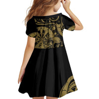 New Zealand Darts Family Matching Off Shoulder Short Dress and Hawaiian Shirt Skull In Dart We Trust Maori Pattern LT14 - Polynesian Pride