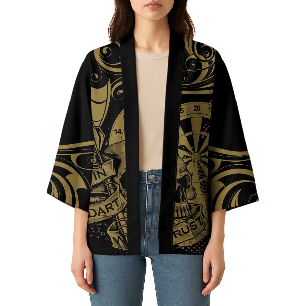 New Zealand Darts Kimono Skull In Dart We Trust Maori Pattern - Polynesian Pride