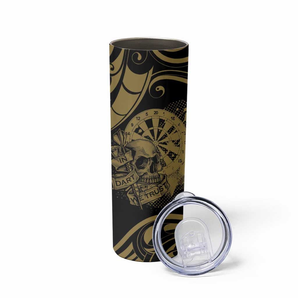 New Zealand Darts Skinny Tumbler Skull In Dart We Trust Maori Pattern LT14 - Polynesian Pride