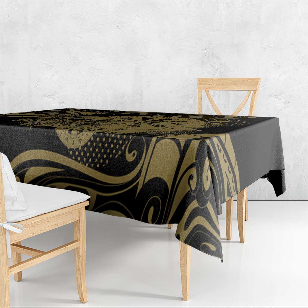 New Zealand Darts Tablecloth Skull In Dart We Trust Maori Pattern - Polynesian Pride