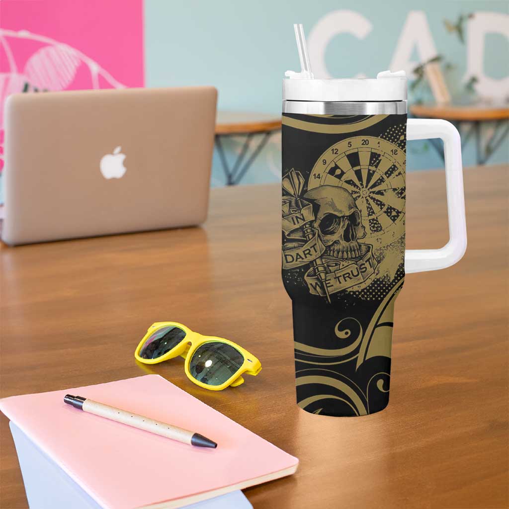 New Zealand Darts Tumbler With Handle Skull In Dart We Trust Maori Pattern - Polynesian Pride