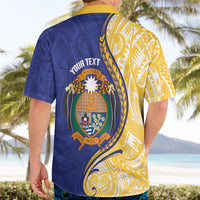 Personalised Nauru Angam Day Hawaiian Shirt Naoero Frigatebird With Flag Proud