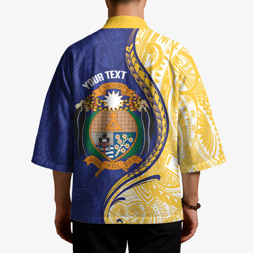 Personalised Nauru Angam Day Kimono Naoero Frigatebird With Flag Proud