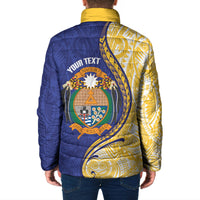 Personalised Nauru Angam Day Padded Jacket Naoero Frigatebird With Flag Proud