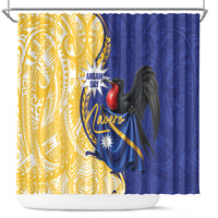 Nauru Angam Day Shower Curtain Naoero Frigatebird With Flag Proud