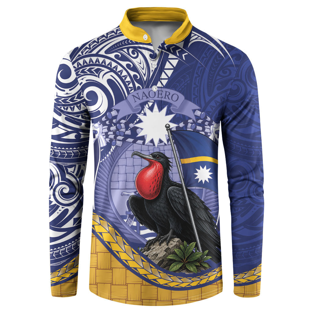 Magnificent Frigatebird Nauru Button Sweatshirt Pandanus Weaving Polynesian Pattern