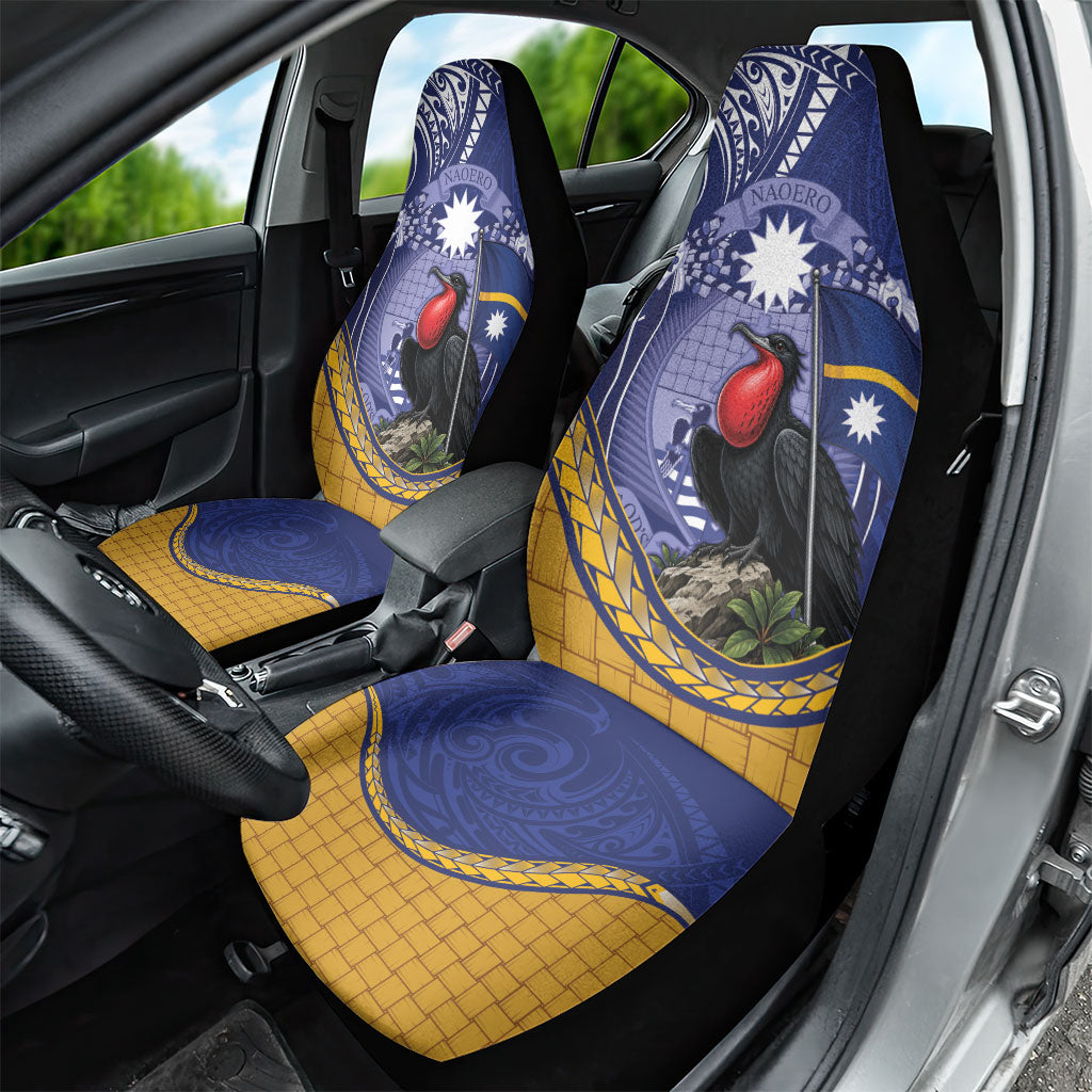 Magnificent Frigatebird Nauru Car Seat Cover Pandanus Weaving Polynesian Pattern