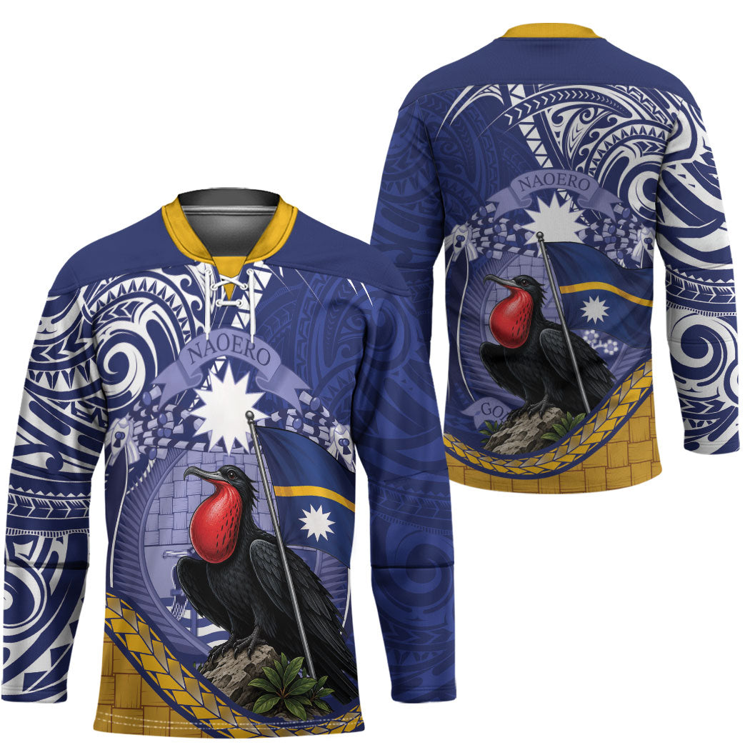 Magnificent Frigatebird Nauru Hockey Jersey Pandanus Weaving Polynesian Pattern
