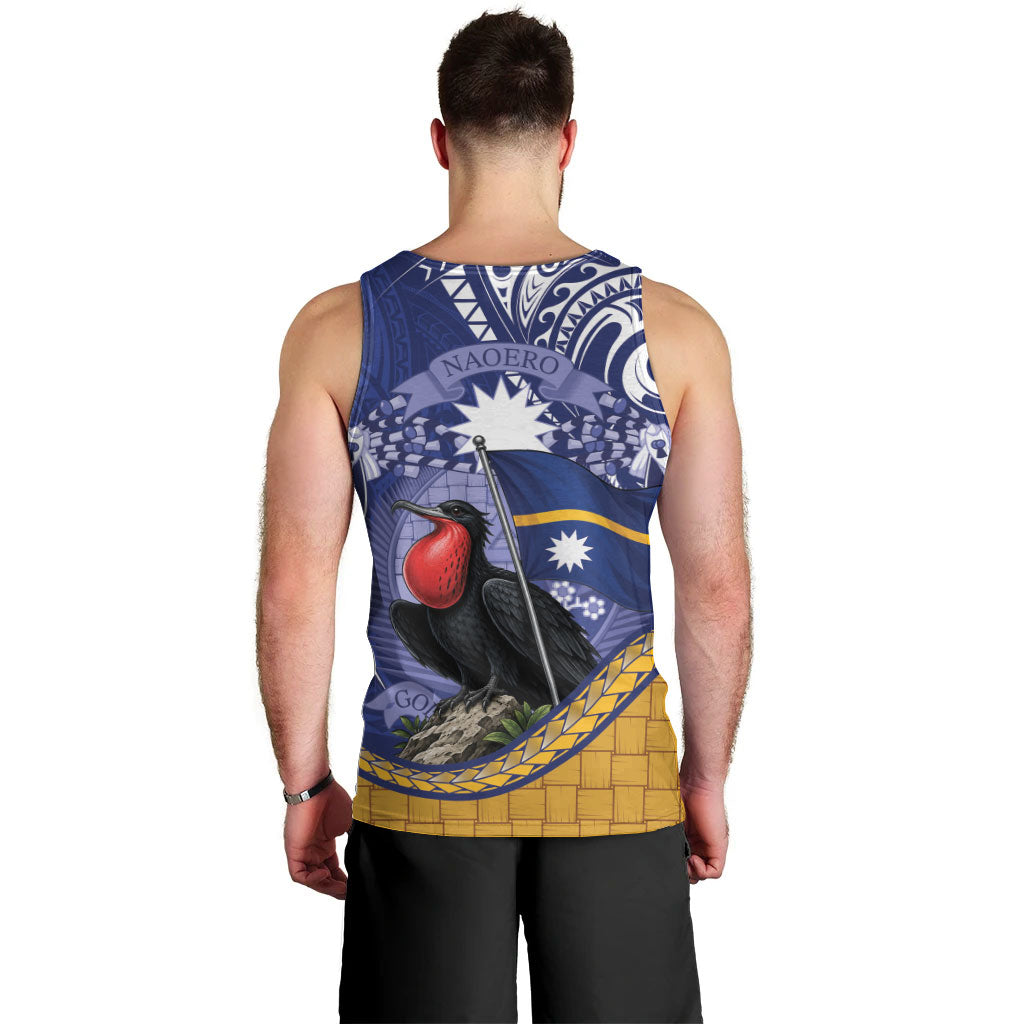 Magnificent Frigatebird Nauru Men Tank Top Pandanus Weaving Polynesian Pattern