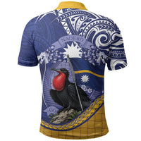 Magnificent Frigatebird Nauru Polo Shirt Pandanus Weaving Polynesian Pattern