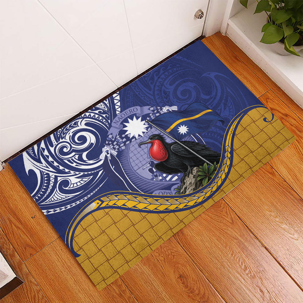 Magnificent Frigatebird Nauru Rubber Doormat Pandanus Weaving Polynesian Pattern