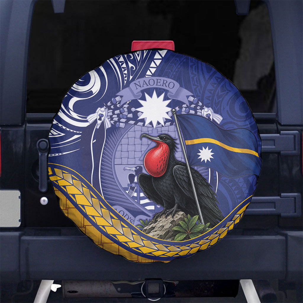 Magnificent Frigatebird Nauru Spare Tire Cover Pandanus Weaving Polynesian Pattern