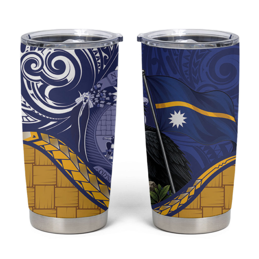 Magnificent Frigatebird Nauru Tumbler Cup Pandanus Weaving Polynesian Pattern