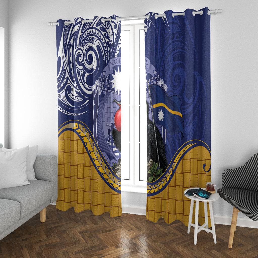 Magnificent Frigatebird Nauru Window Curtain Pandanus Weaving Polynesian Pattern