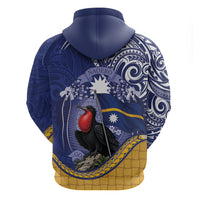 Magnificent Frigatebird Nauru Zip Hoodie Pandanus Weaving Polynesian Pattern
