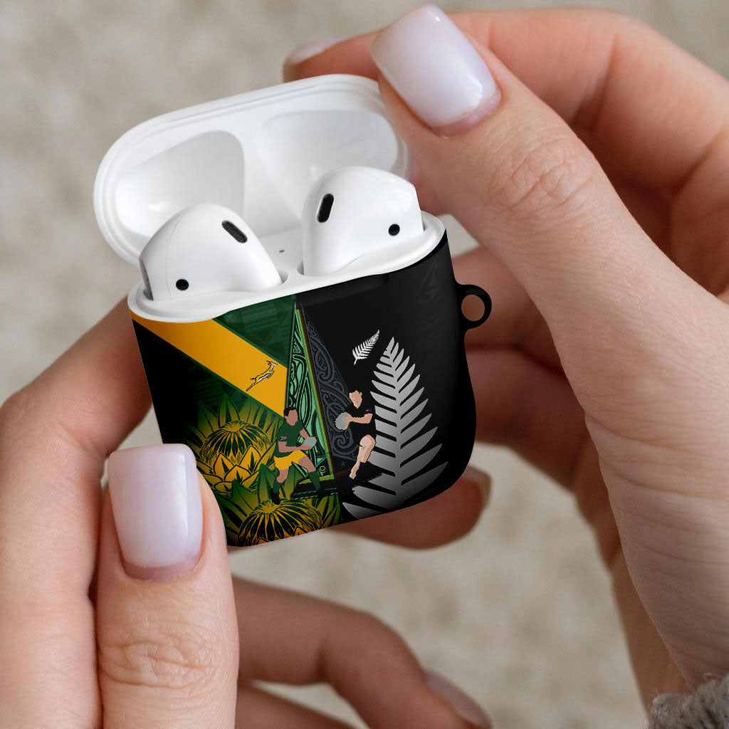 New Zealand and South Africa Rugby AirPods Case Ultimate Rivalry All Black Springboks