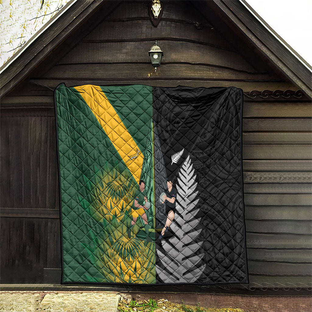 New Zealand and South Africa Rugby Quilt Ultimate Rivalry All Black Springboks